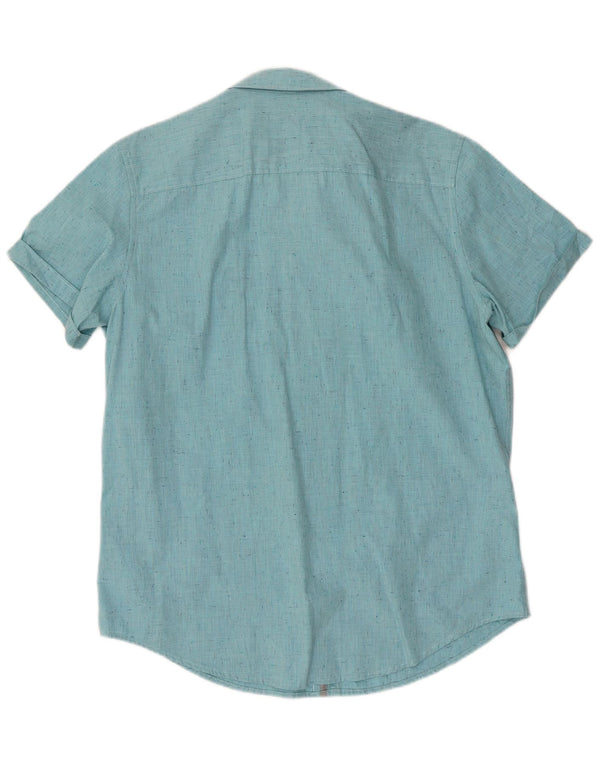 Camisa CALVIN KLEIN Hombre Manga Corta Algodón Moteado Azul Medio