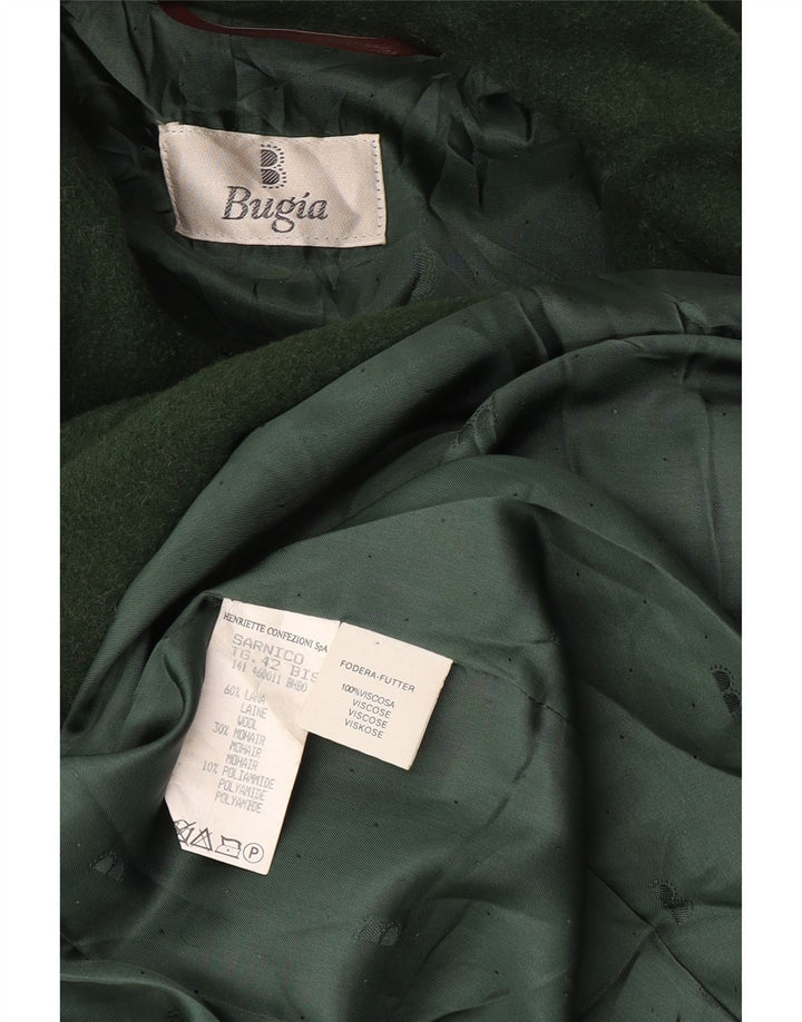 Vintage mujer abrigo de gran tamaño Reino Unido 18 XL lana verde
