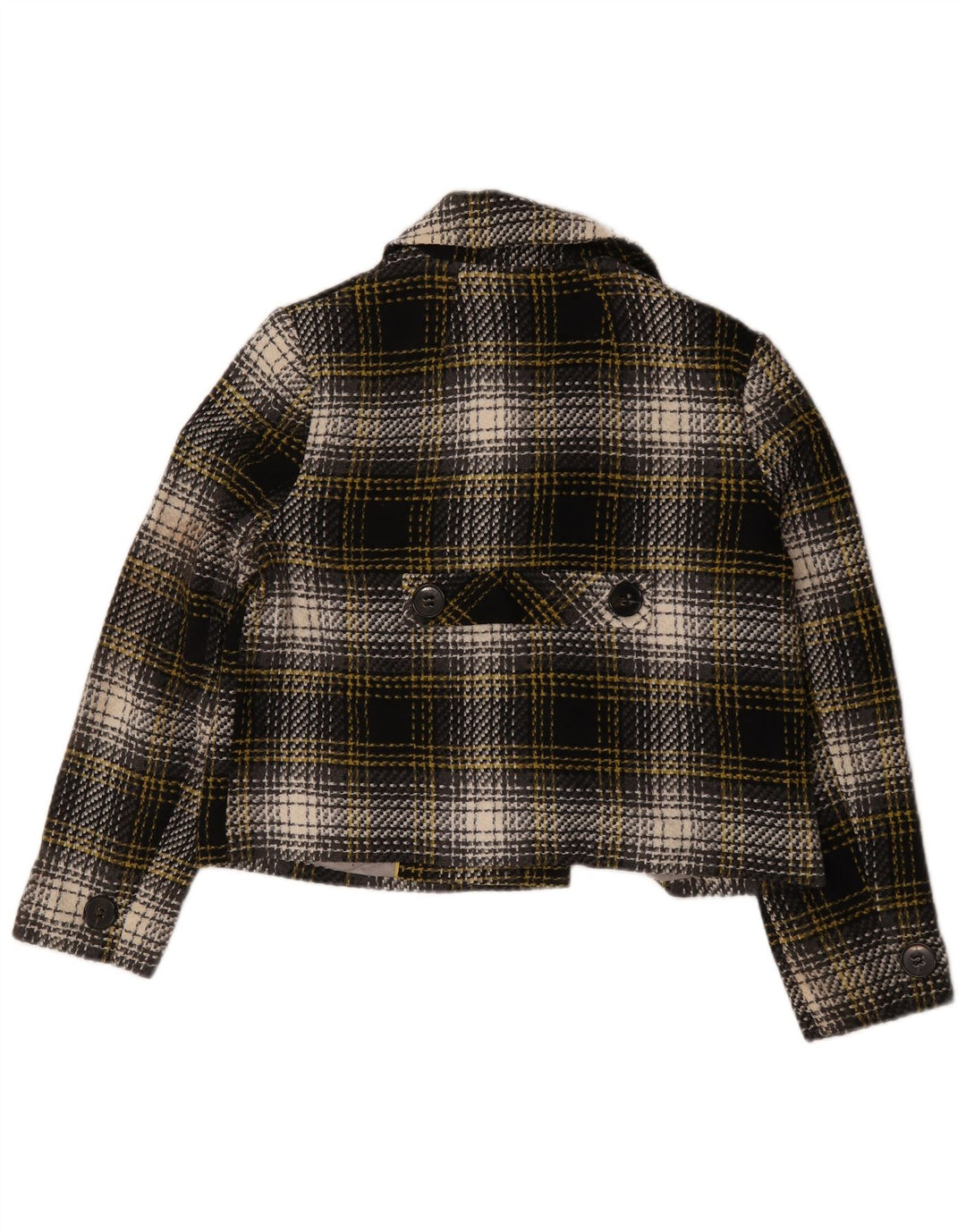 Marks & Spencer Chaquetón corto para mujer Reino Unido 44 Grande Acrílico a cuadros negros
