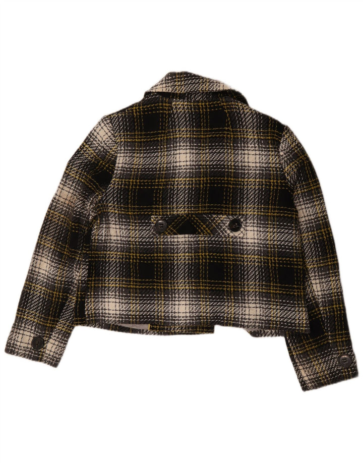 Marks & Spencer Chaquetón corto para mujer Reino Unido 44 Grande Acrílico a cuadros negros