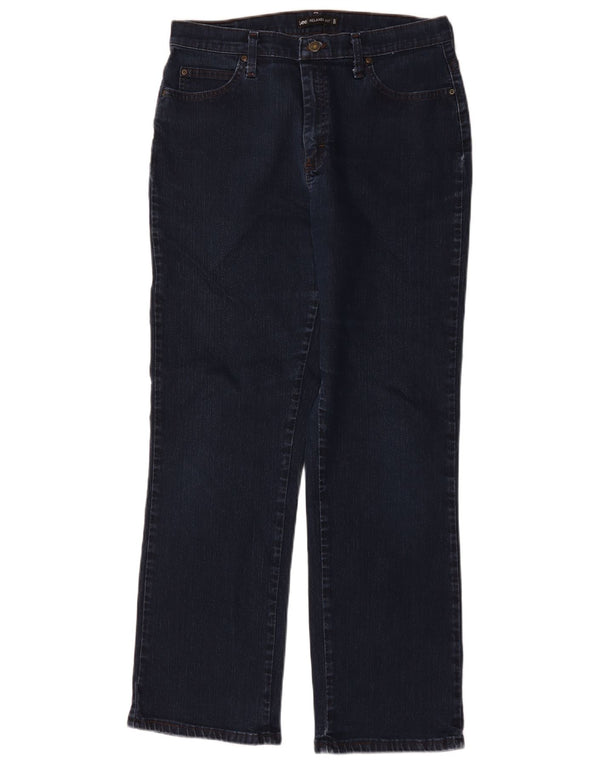 Lee Jeans rectos de ajuste relajado para mujer US 12 Large W32 L30 Azul marino Algodón