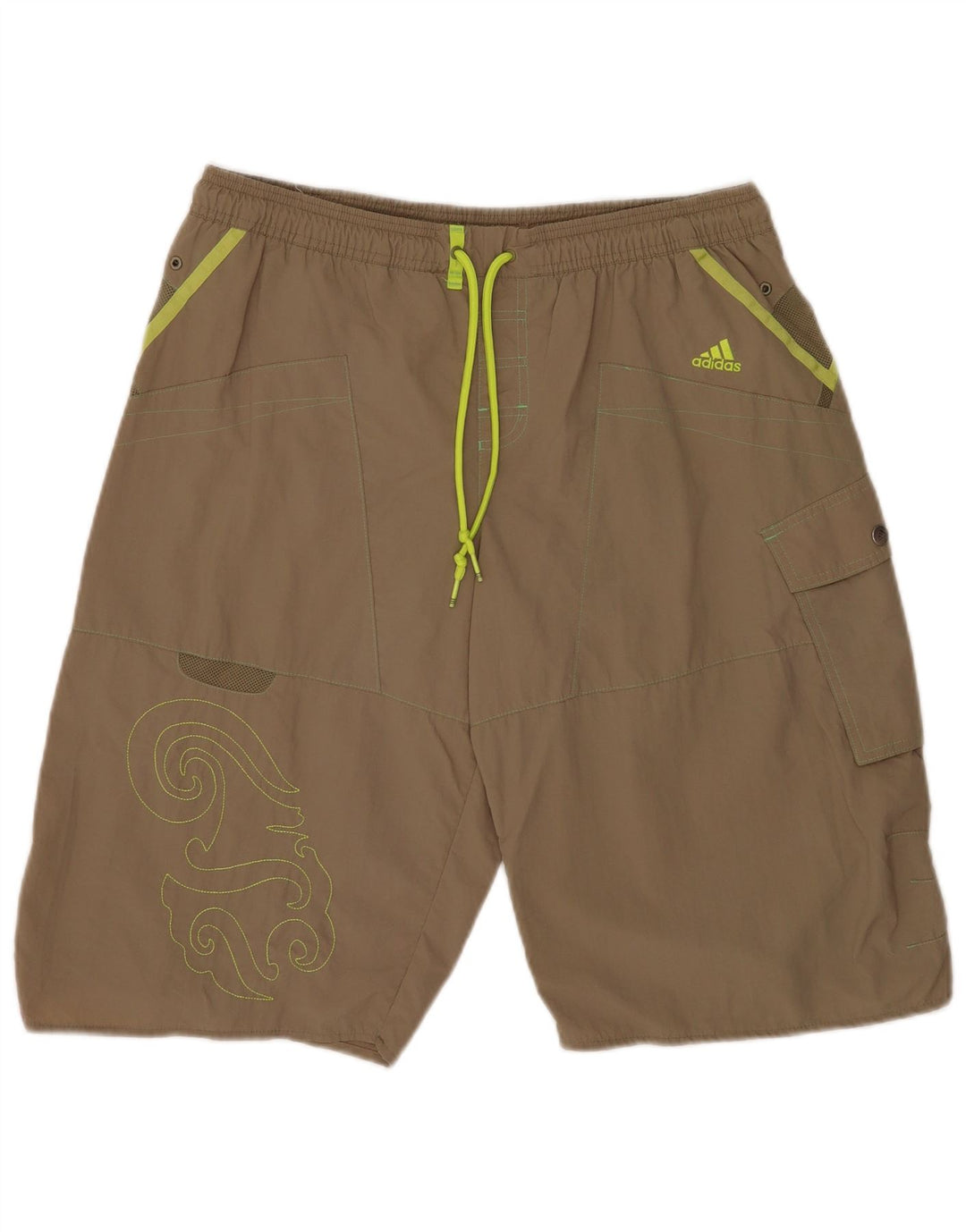Adidas Mens Graphic Bañador Shorts Grande Caqui Nylon