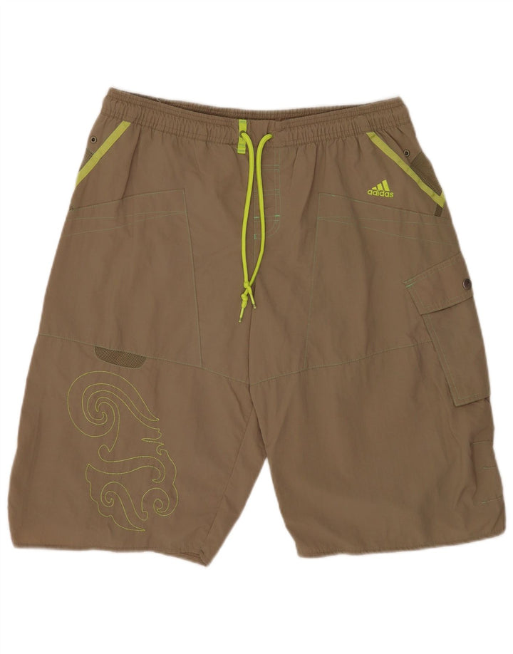 Adidas Mens Graphic Bañador Shorts Grande Caqui Nylon