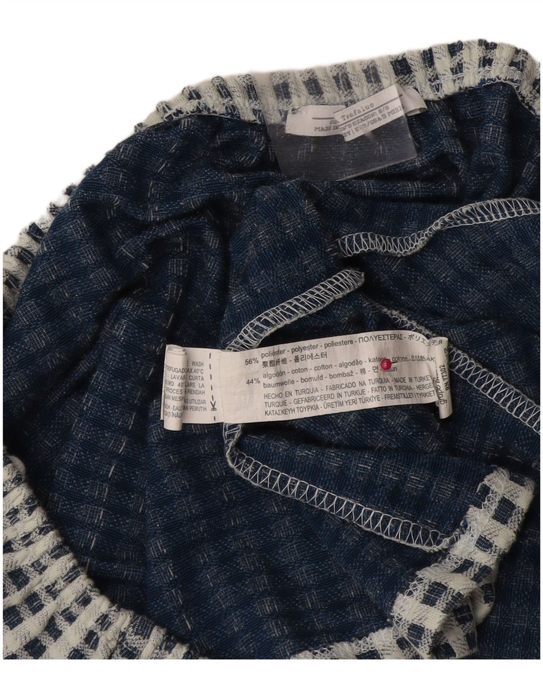 Zara Mujer Trafaluc Crop Top UK 10 Small Azul Cuadros Poliéster