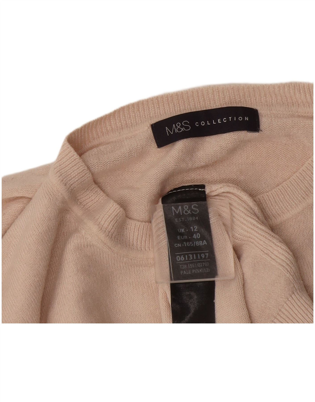 Marks & Spencer - Jersey de cuello redondo para mujer, talla 40, acrílico rosa mediano