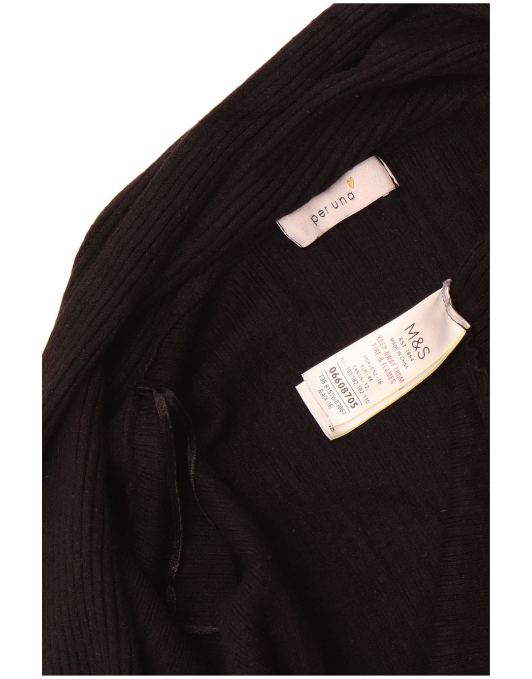 Marks & Spencer Suéter tipo cárdigan abierto Per Una para mujer UK 46 Grande Negro