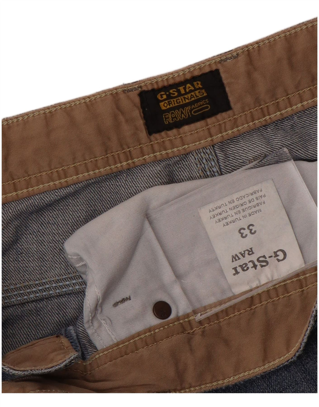 G-STAR Mens Straight Jeans W33 L31 Blue Cotton