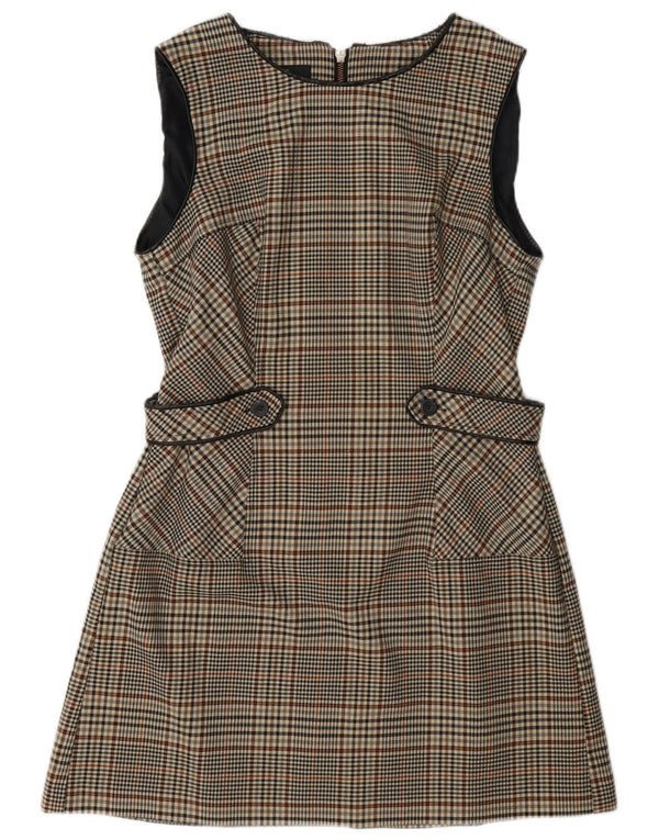 Next Vestido evasé sin mangas para mujer UK 44 Pata de gallo gris medio