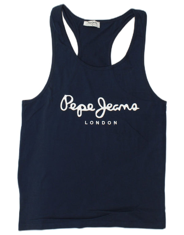 PEPE Jeans Camiseta sin mangas estampada para hombre Algodón azul marino mediano