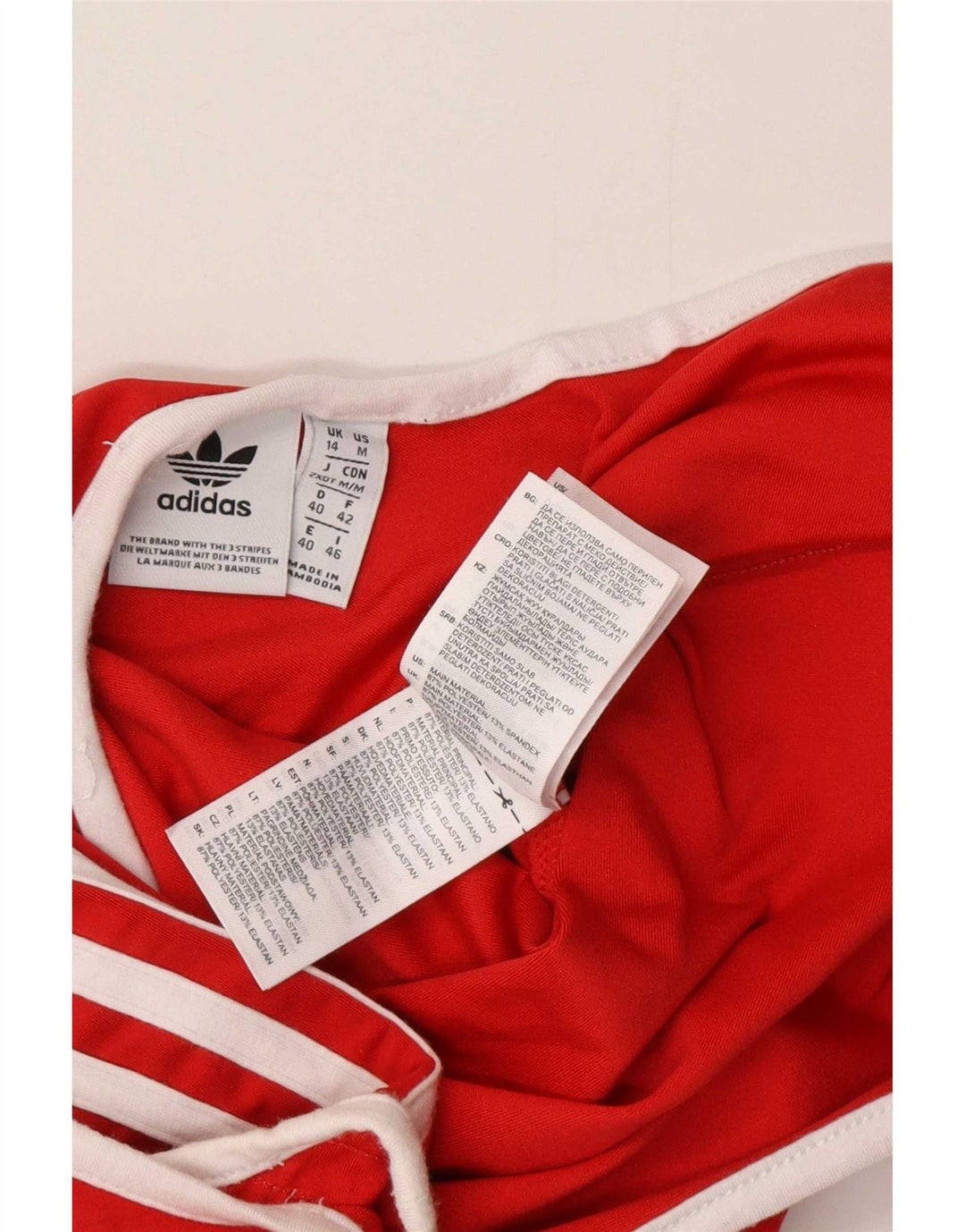Adidas Traje de baño para mujer UK 44 Medio Rojo Poliéster Deportes