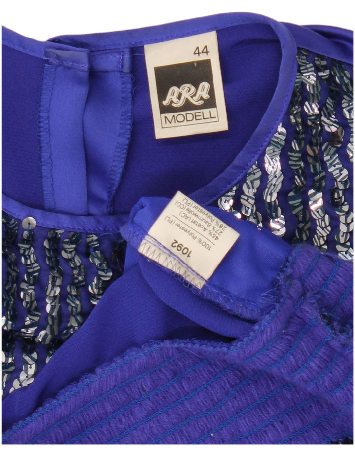 ARA Blusa de manga larga para mujer Top EU 44 XL Poliéster azul