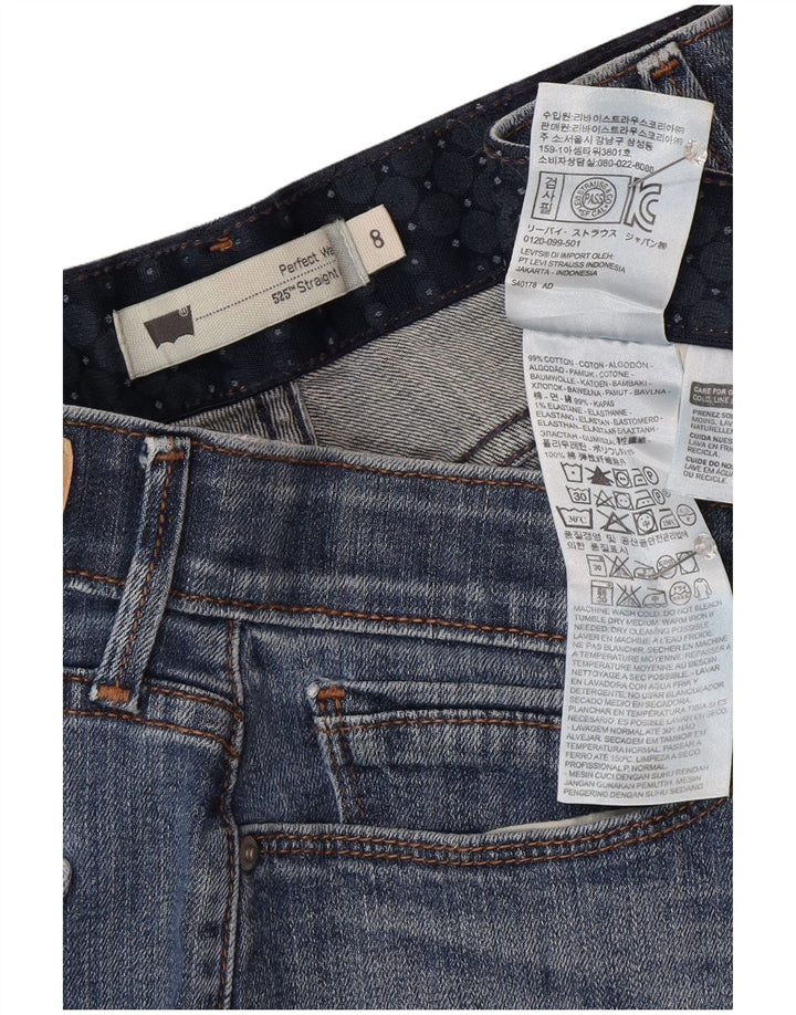 Levi's Jeans rectos 525 para mujer US 8 Medium W28 L30 Algodón azul
