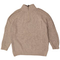 Marks & Spencer Suéter tipo jersey con cuello y cremallera de ajuste regular para hombre XL Beige Moteado