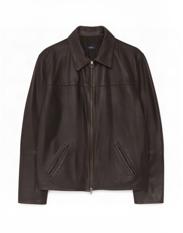 Society Chaqueta de cuero para hombre UK 42 XL Negro