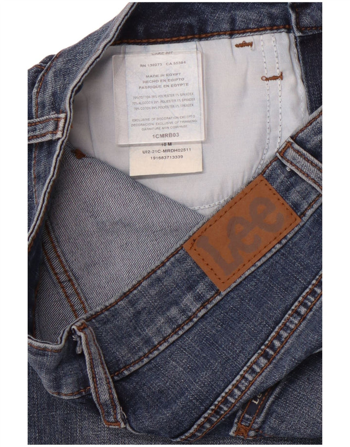 LEE Bermudas de mezclilla para mujer, tiro medio, regulares, US 10, grande, W28, azul