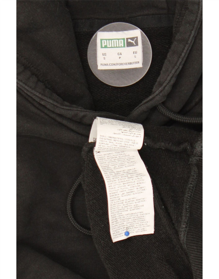 Puma - Sudadera con capucha para hombre, talla pequeña, algodón negro