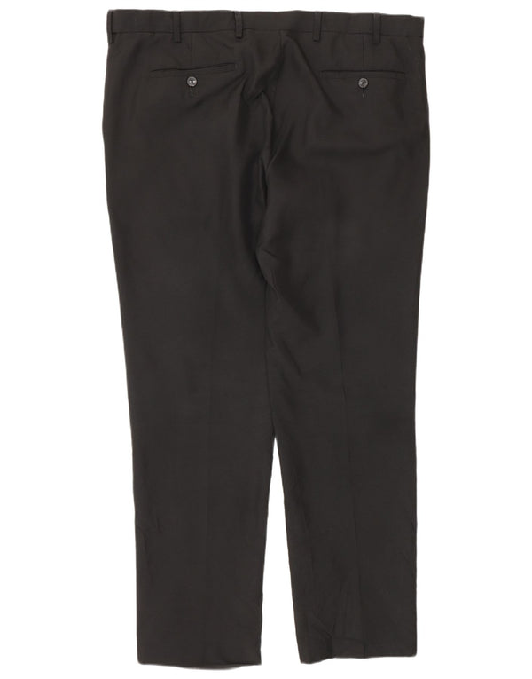 Marks & Spencer Pantalones de traje rectos de corte regular para hombre W40 L30 Negro