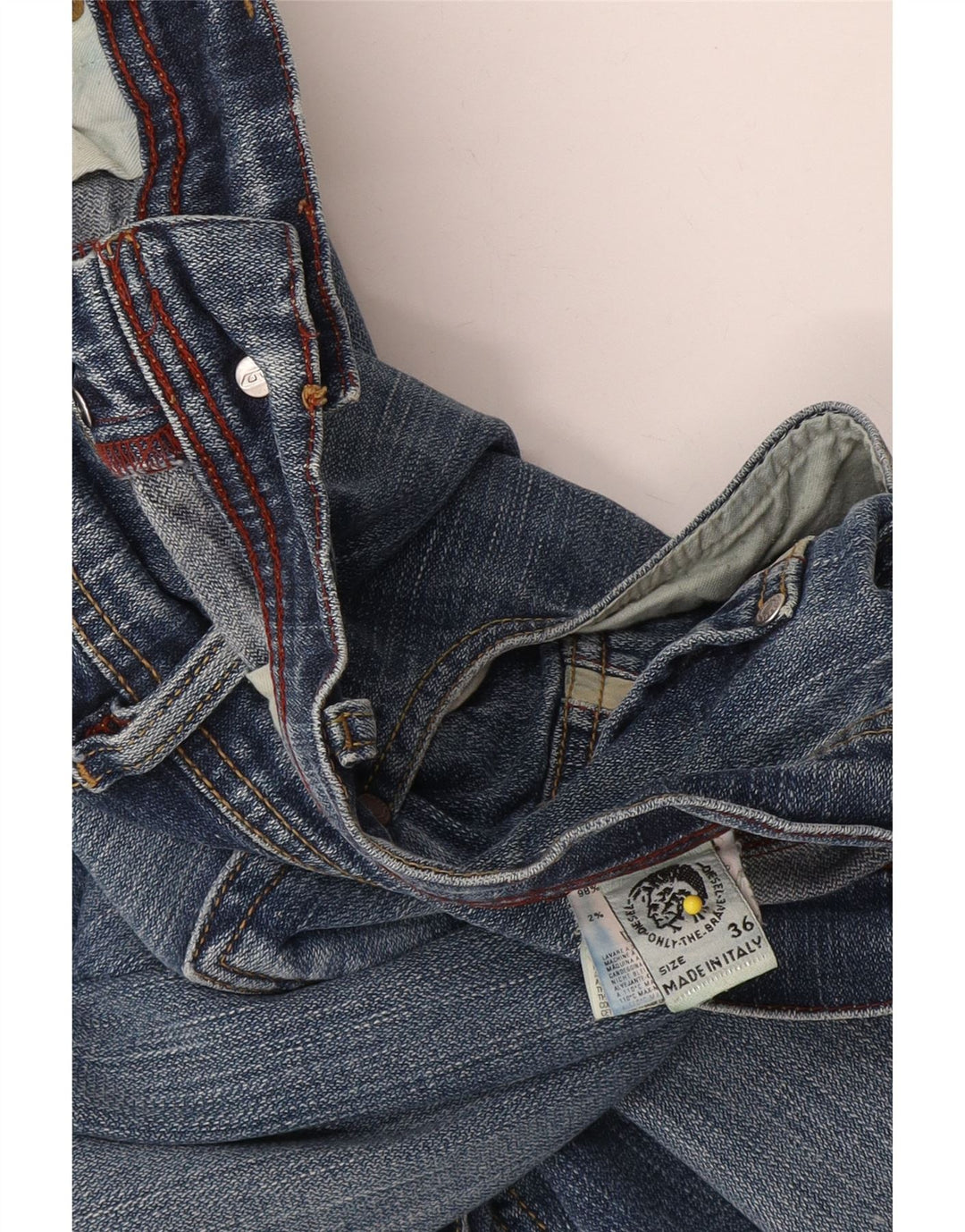 Diesel Vaqueros Rectos Hombre W36 L32 Algodón Azul