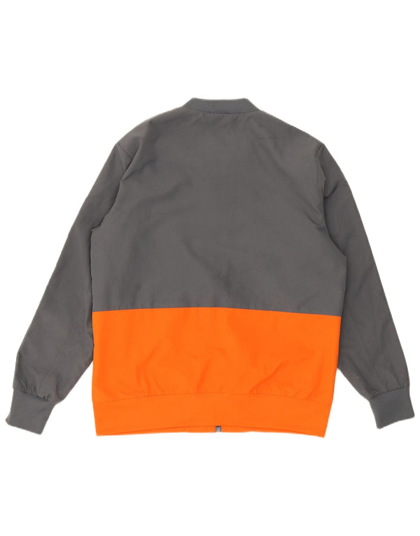 Adidas Chaqueta Bomber para Hombre UK 40 Grande Gris Colorblock Poliéster