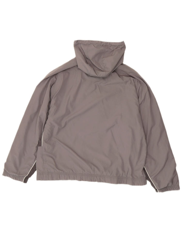 Reebok Chaqueta Bomber con Capucha para Mujer UK 44 Grande Gris Colorblock Poliéster