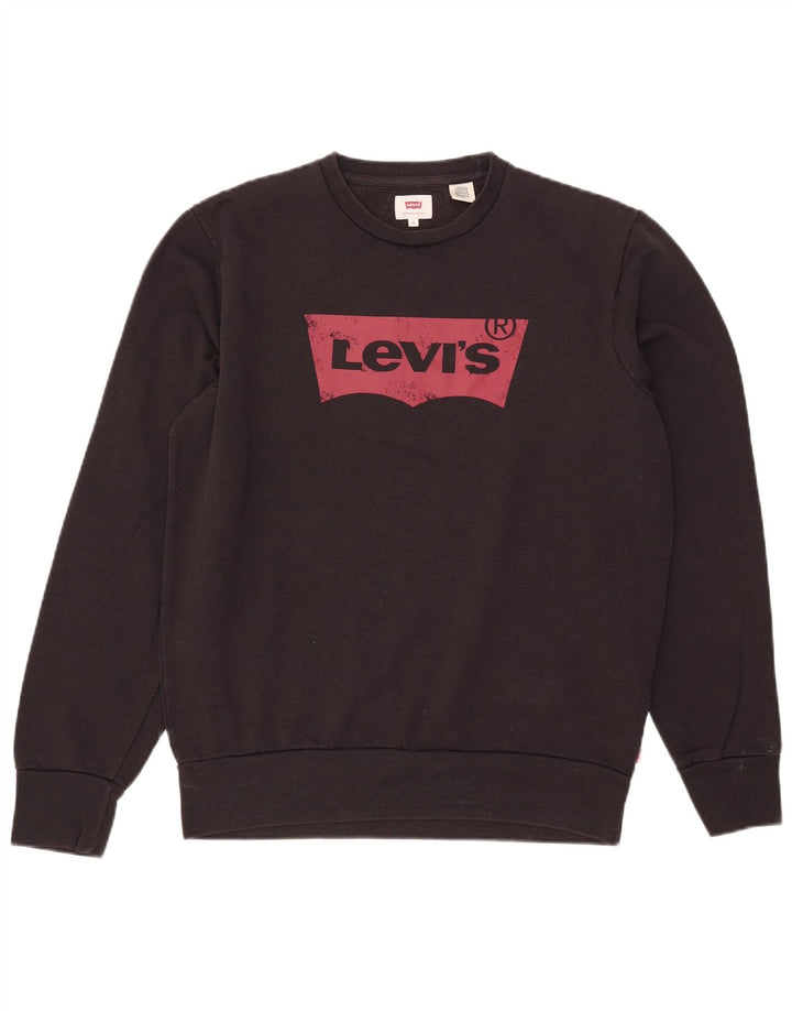 Levi's Hombre Sudadera Gráfica Jumper Algodón Negro Mediano