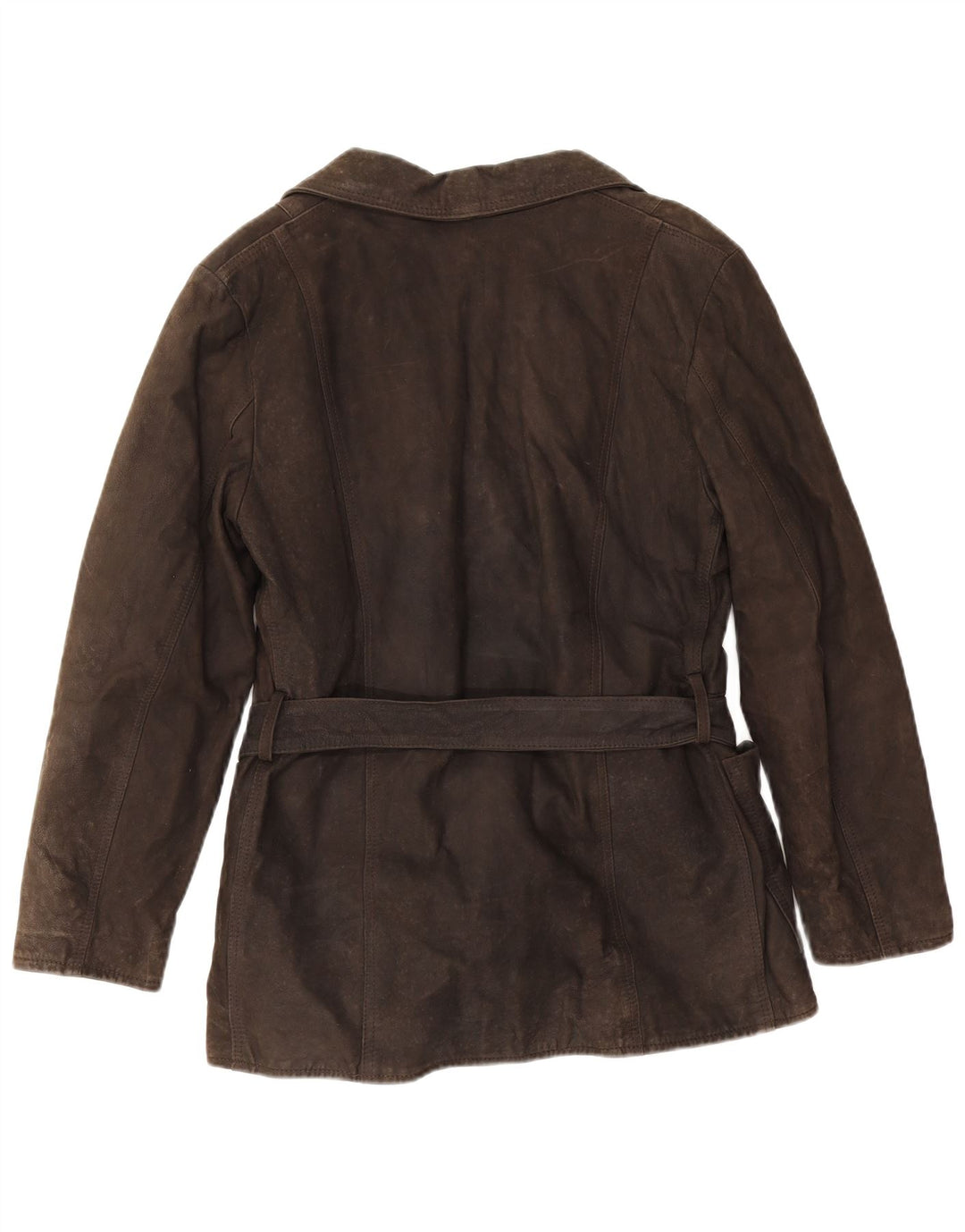 Vintage mujer chaqueta de cuero Reino Unido 14 marrón medio