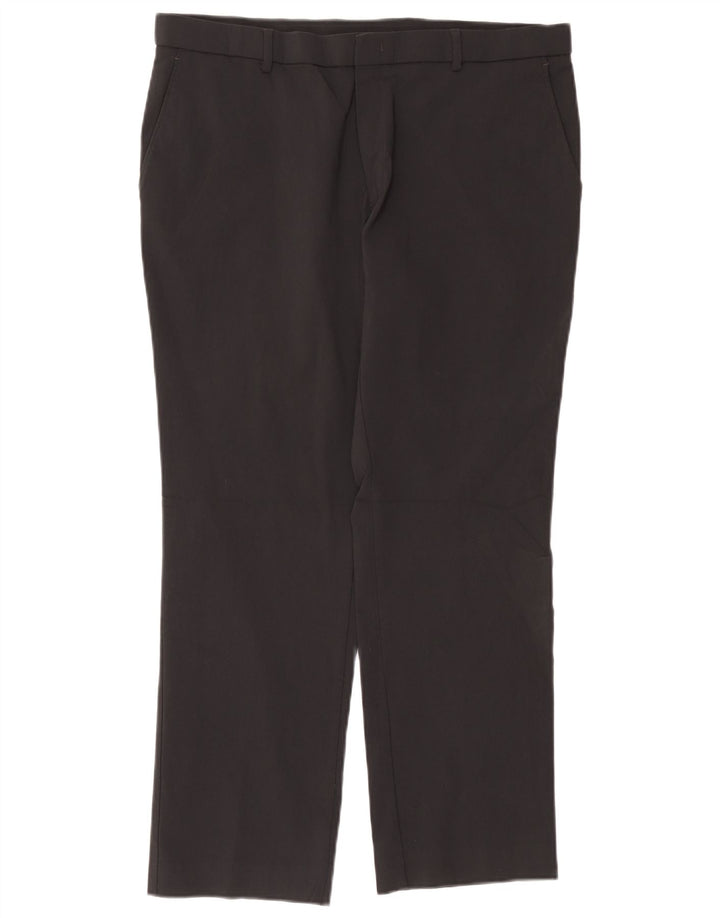 Tommy Hilfiger Pantalones casuales rectos para hombre W38 L30 Rayón negro