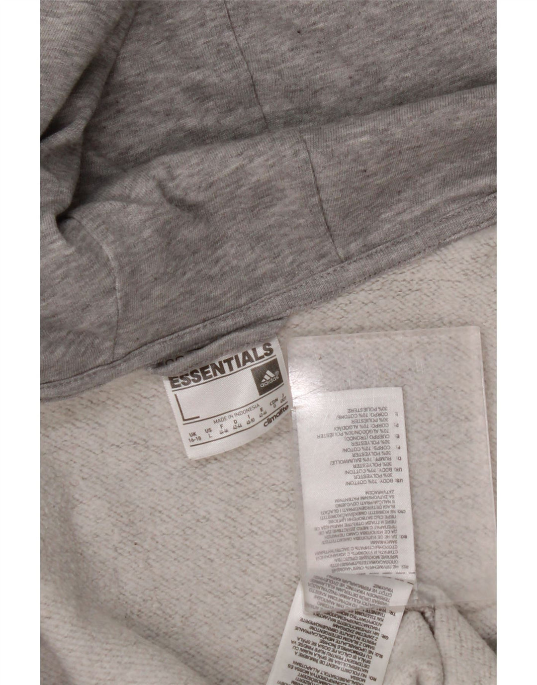 ADIDAS Climalite Graphic Zip Sudadera con capucha para mujer Reino Unido 16/18 Grande Gris