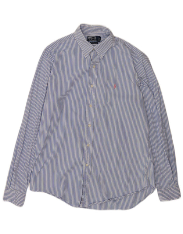 Polo Ralph Lauren Camisa de ajuste personalizado para hombre Talla 40/41 16 Raya azul grande