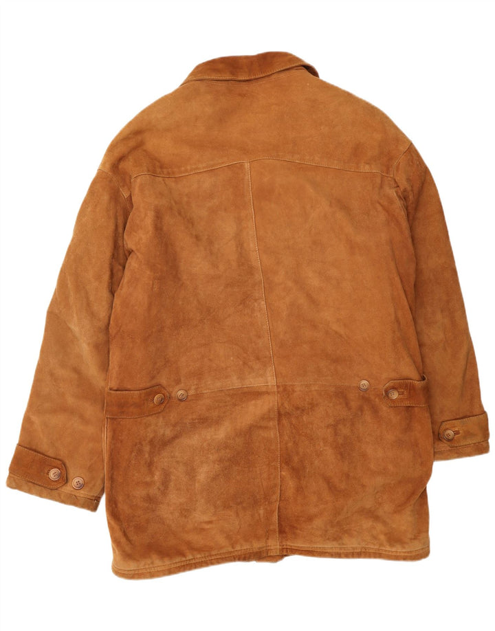 VINTAGE Chaqueta de ante para hombre IT 52 XL Cuero beige