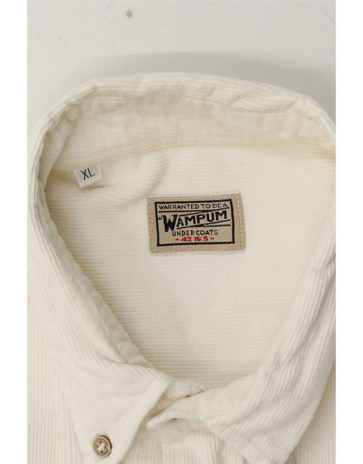 WAMPUM Camisa De Pana Hombre XL Blanco