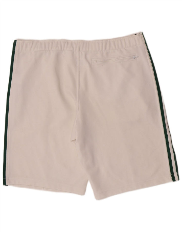 Adidas - Pantalones cortos deportivos para hombre, tamaño grande, poliéster blanco