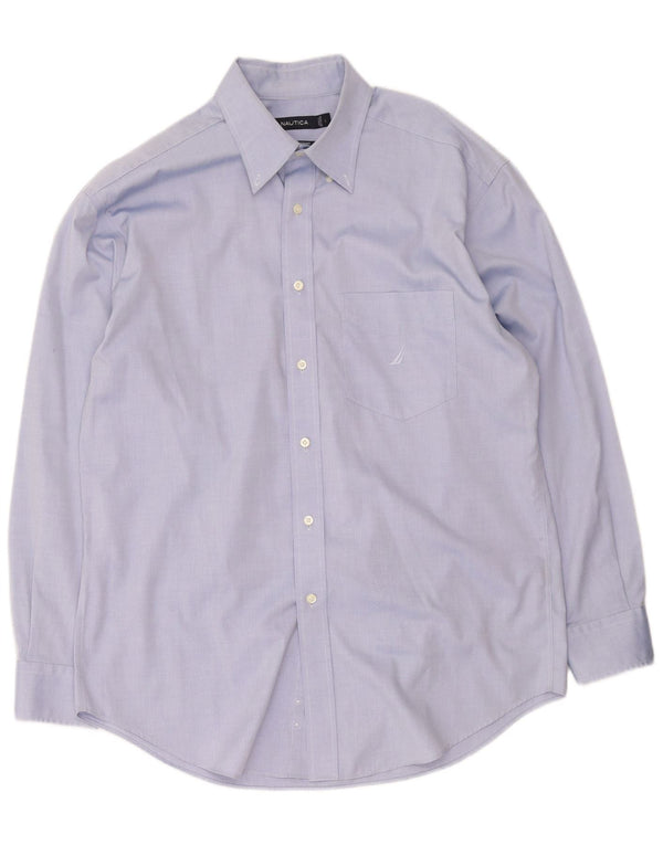 Camisa Nautica Hombre Grande Azul Algodón