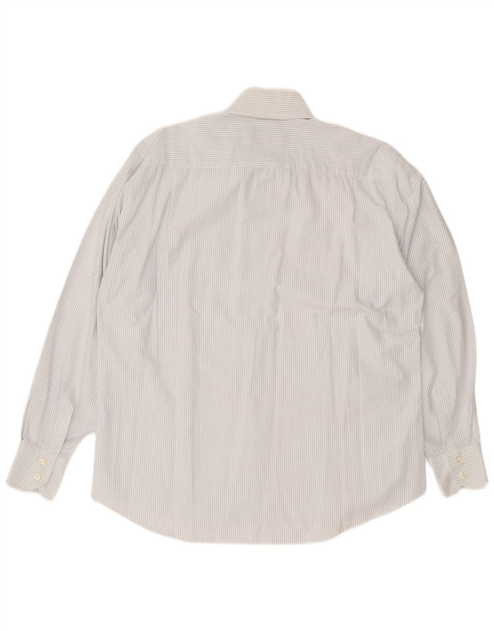 HENRI LLOYD Camisa de hombre grande de algodón a rayas blancas