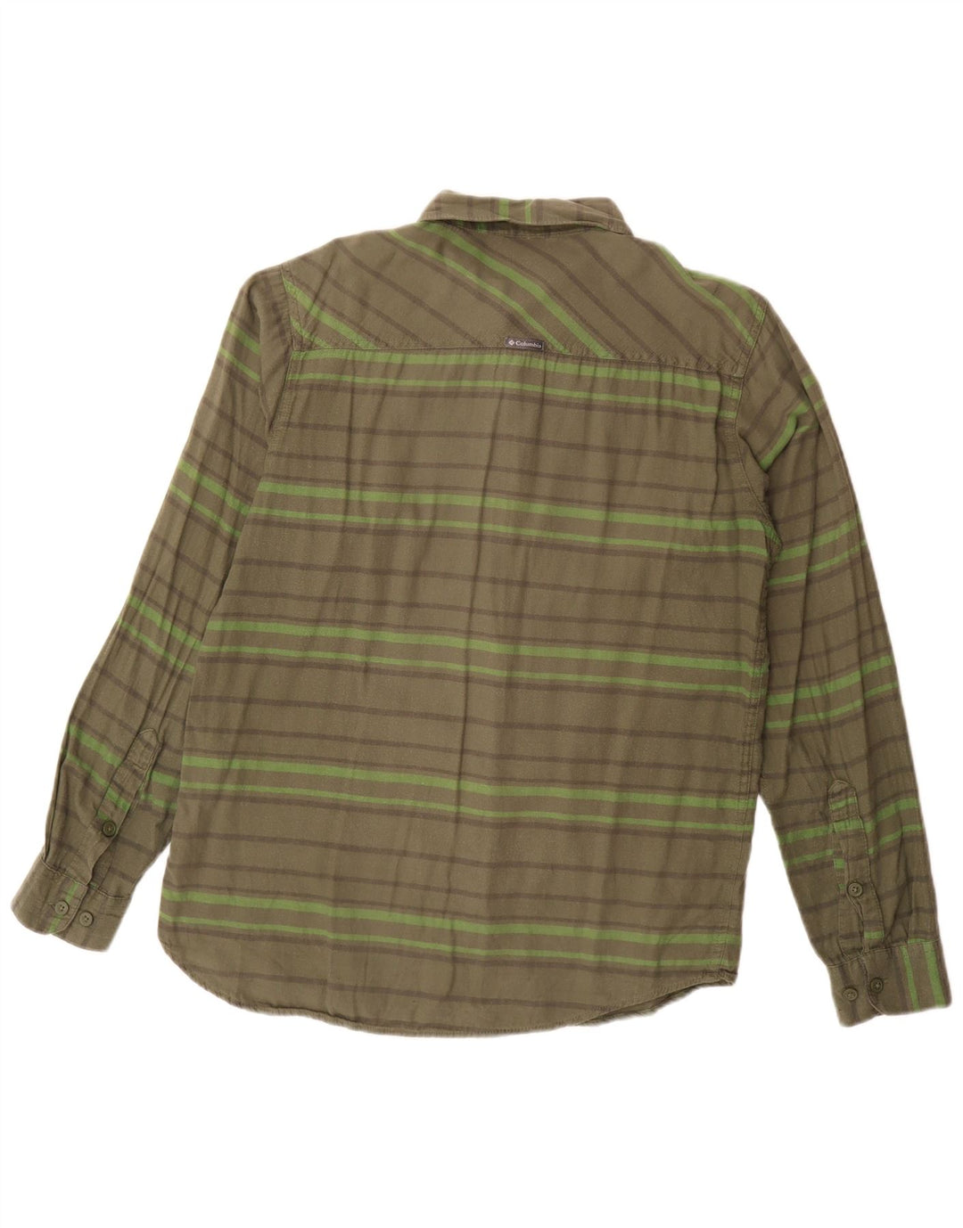Columbia Camisa De Franela Para Hombre Algodón A Rayas Caqui Pequeña