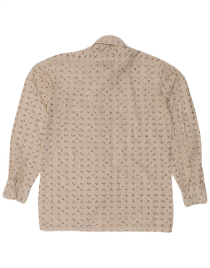 BUGELFREI Mens Shirt Medium White Geometric Polyester