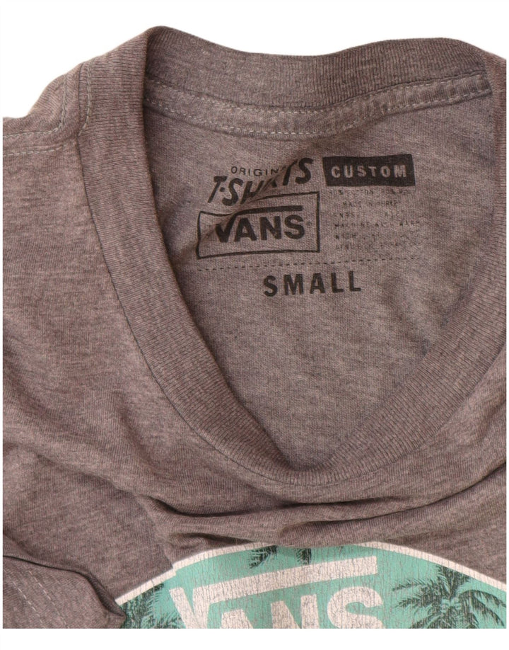 Vans Camiseta con gráfico de ajuste personalizado para hombre, talla pequeña, gris