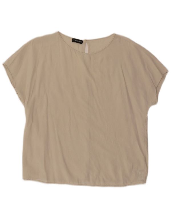 Emporio Armani Blusa para mujer Top Reino Unido 14 Grande Blanco roto