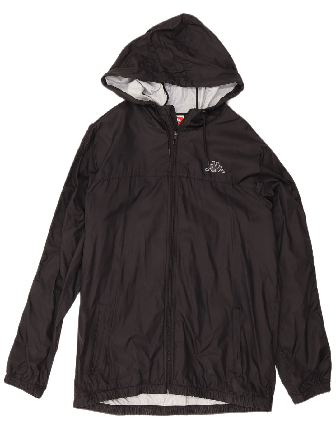 Kappa Chaqueta impermeable con capucha para hombre UK 42 XL Poliamida negra