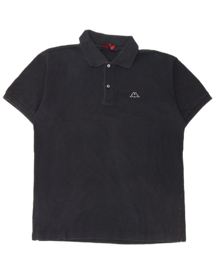 Kappa Polo Hombre Grande Algodón Negro