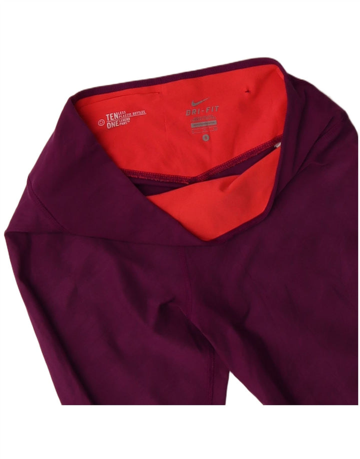 Nike Leggings Capri para Mujer Reino Unido 10 Pequeño Púrpura Geométrico Poliéster