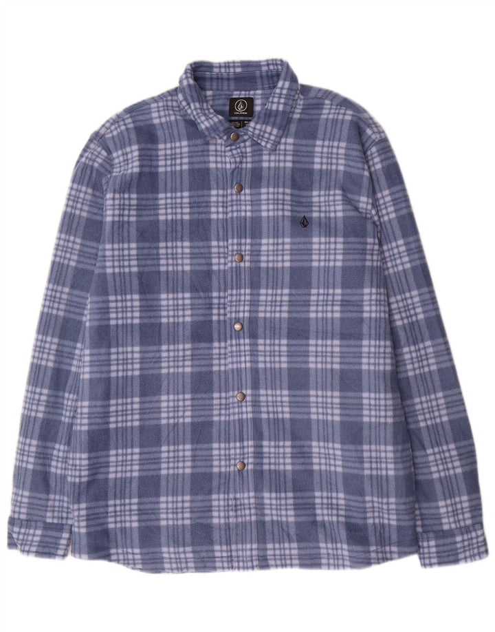 Volcom Hombre Lumberjack Fleece Shirt XL Azul Cuadros Poliéster