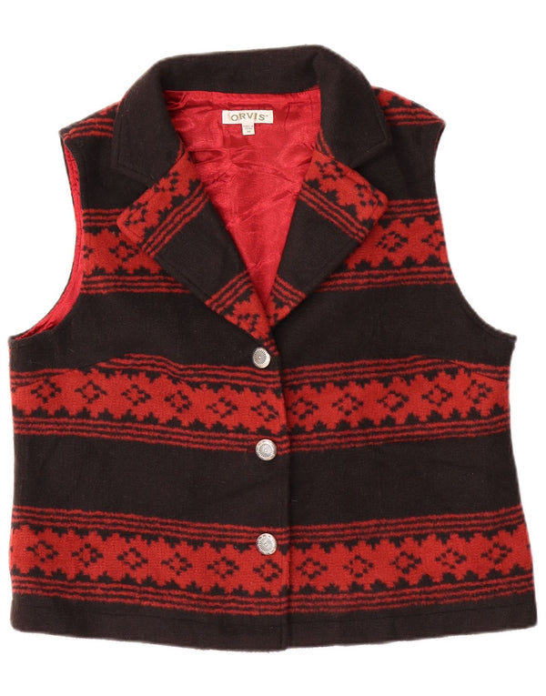 Chaleco Orvis para mujer UK 40 Medio Negro Acrílico Geométrico
