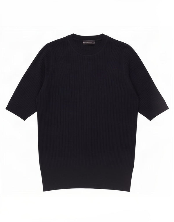 Marks & Spencer Camiseta para Mujer Top UK 44 Medium Azul Marino Viscosa