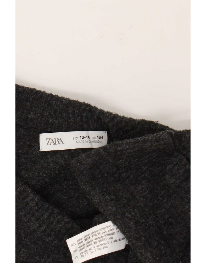 Zara Jersey Niño Cuello Redondo 13-14 Años Gris Poliéster