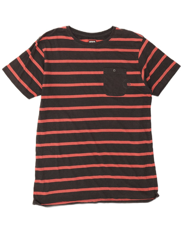 Billabong Hombre Camiseta Top XL Algodón A Rayas Negro