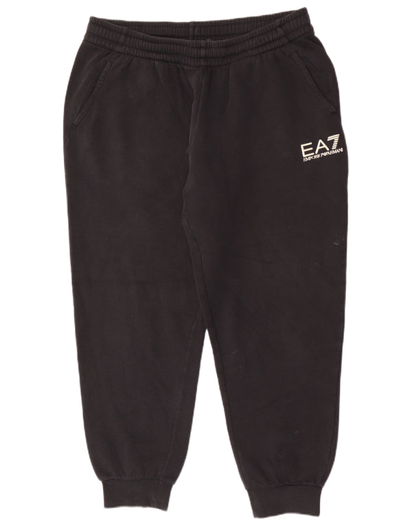 Emporio Armani Mens Graphic Chándal Pantalones Joggers Grande Negro