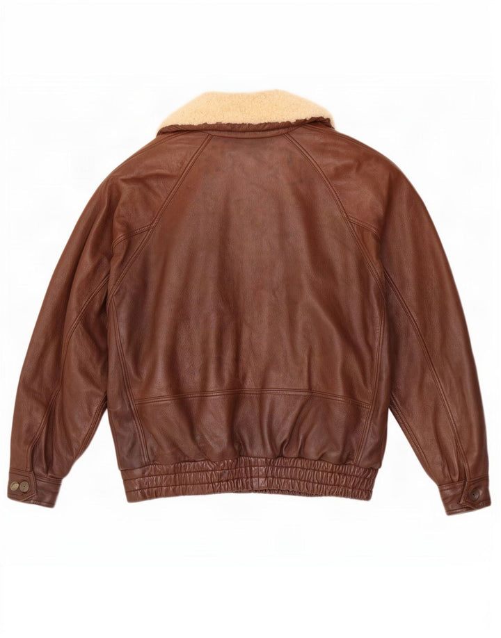 Marcos Chaqueta de cuero para hombre UK 42 XL Marrón
