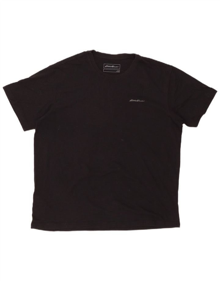 EDDIE BAUER Camiseta Hombre Top Grande Algodón Negro