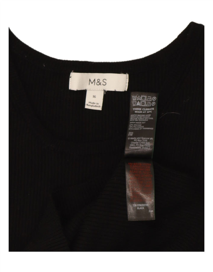 Marks & Spencer Top sin mangas para mujer UK 46 Large Viscosa negra